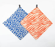 Mušelínové plienky veľké WILD COLOR Leopard&Zebra, 2 ks