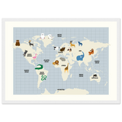 A3 (29.7 x 42  cm) - Horizontal - White frame - Map